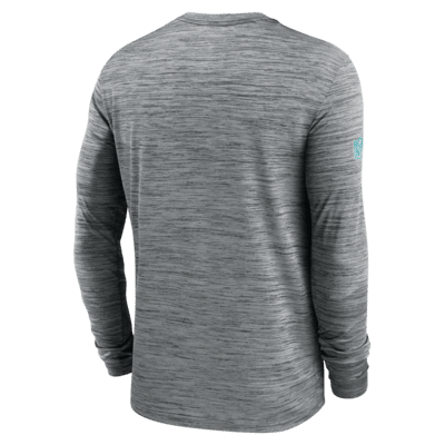 Playera de manga larga Nike Dri-FIT de la NFL para hombre Miami Dolphins Sideline Velocity