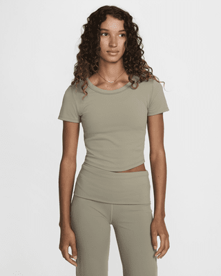 Женские шорты Nike One Fitted Dri-FIT Short-Sleeve Cropped Top