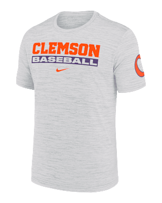 Мужская футболка Clemson Tigers Velocity Baseball Wordmark Stack Nike Dri-FIT College