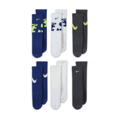 Nike Everyday Kids' Cushioned Crew Socks (6 Pairs)