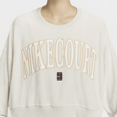 NikeCourt Heritage Women's Over-Oversized Crew-Neck Graphic Tennis Sweatshirt