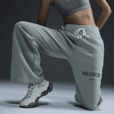 Pants con logotipo de piernas anchas y tiro alto para mujer Nike Sportswear Phoenix Fleece