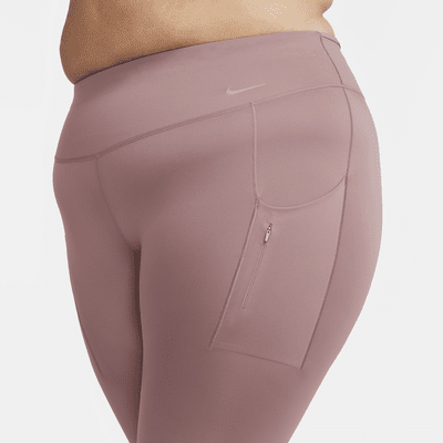 Leggings con bolsillos de 7/8 de tiro alto de sujeción firme para mujer (talla grande) Nike Go