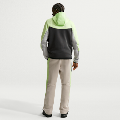 Pantalones de tejido Fleece con dobladillo abierto y colores contrastantes Nike Tech para hombre