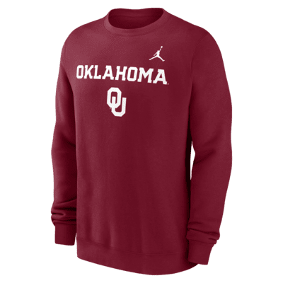 Oklahoma Sooners Primetime Primary Stack Men's Jordan College Pullover Crew