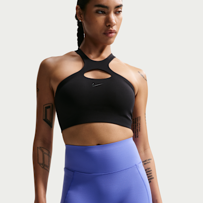 Shorts de ciclismo de tiro alto de 13 cm sin costura frontal para mujer Nike Universa