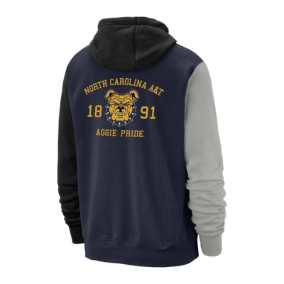 Sudadera con gorro universitaria Nike para hombre North Carolina A&T Club Fleece