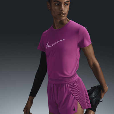 Haut de running à motif et manches courtes Dri-FIT Nike One pour femme