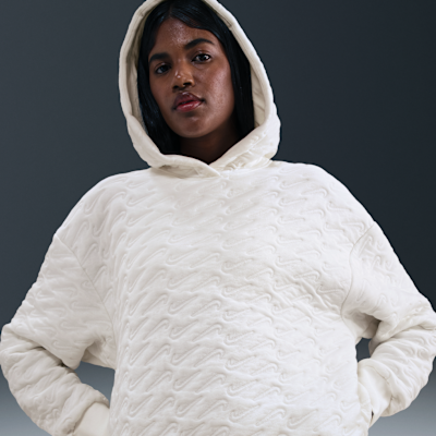 Felpa pullover ampia in jacquard con cappuccio Nike Sportswear Phoenix Fleece – Donna