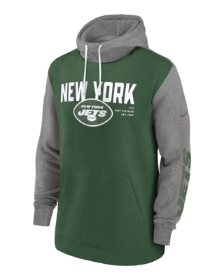 New York Jets Color Block Men's Nike NFL Pullover Hoodie.