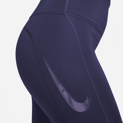 Leggings con gráfico de 7/8 de tiro medio con bolsillos para mujer Nike Fast