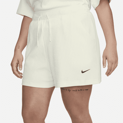 Nike Sportswear Women's High-Waisted Ribbed Jersey Shorts (Plus Size ...