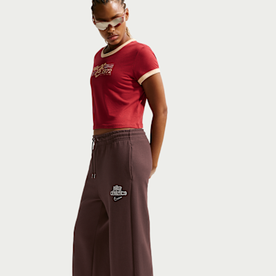 Nike Sportswear Phoenix Fleece damesbroek met hoge taille en wijde pijpen