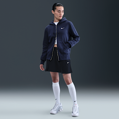Nike Sportswear Phoenix Fleece-hættetrøje med fuld lynlås til kvinder