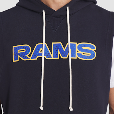 Sudadera con gorro sin cierre sin mangas Nike Dri-FIT de la NFL para hombre Los Angeles Rams Rivalries Collection Sideline