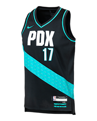 Детские джерси Shaedon Sharpe Portland Trail Blazers City Edition Big Kids' Nike NBA Swingman Jersey