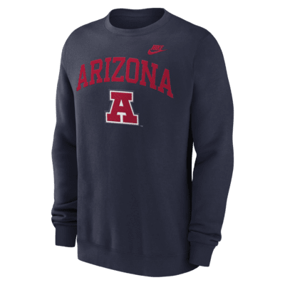 Sudadera de cuello redondo sin cierre universitaria Nike para hombre Arizona Wildcats Legacy Classic Arch Over Logo