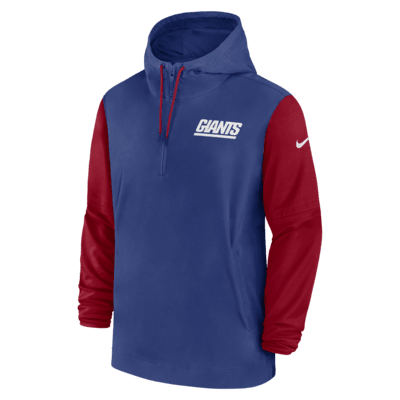 New York Giants Sideline Pre-Game Player Men's Nike NFL 1/2-Zip Hooded Jacket