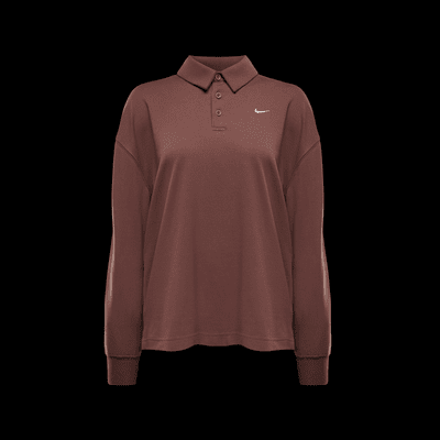 Nike Sportswear Essential Oversize-Poloshirt mit langen Armen für Damen