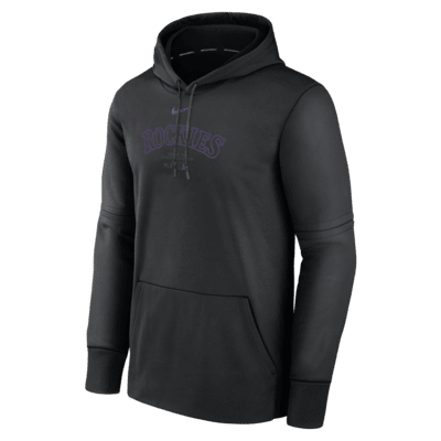 Colorado Rockies Authentic Collection Practice Men's Nike Therma MLB Pullover Hoodie