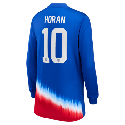 Lindsey Horan USWNT 2024 Stadium Away Big Kids' Nike Dri-FIT Long-Sleeve Soccer Jersey