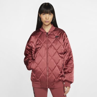 nike air quilted fleece parka jacket in orange/khaki nike air quilted fleece parka jacket in orange/khaki