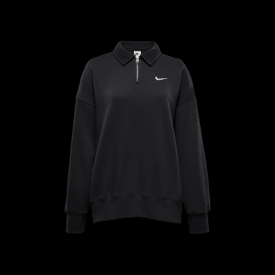 Damska koszulka polo oversize z zamkiem 1/4 Nike Sportswear Phoenix Fleece