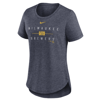 Milwaukee Brewers Knockout Team Stack Women's Nike MLB T-Shirt