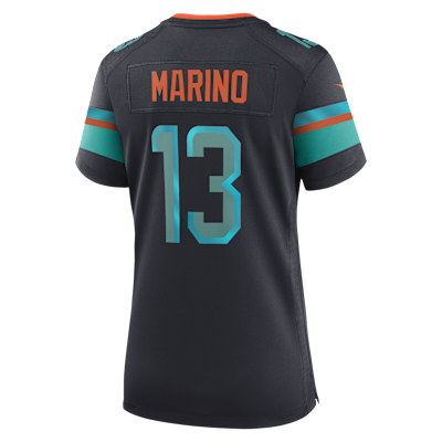 Jersey Nike de la NFL de partido para mujer Dan Marino Miami Dolphins colección Rivalries