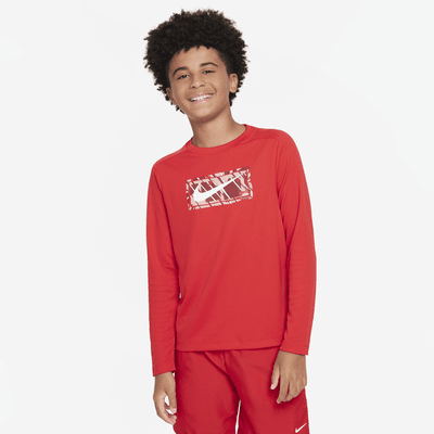 Nike Dri-FIT Multi Big Kids' (Boys') Long-Sleeve Top. Nike.com