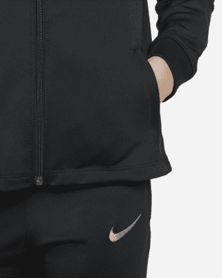 black nike slim fit tracksuit