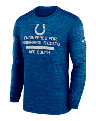 Мужская футболка Indianapolis Colts Sideline Team Issue Velocity Nike Dri-FIT NFL Long-Sleeve