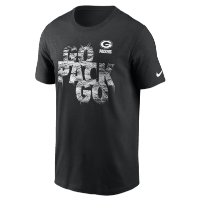 NIKE DRI FIT GREEN BAY PACKERS NFL FOOTBALL TEE T SHIRT Mens S Black