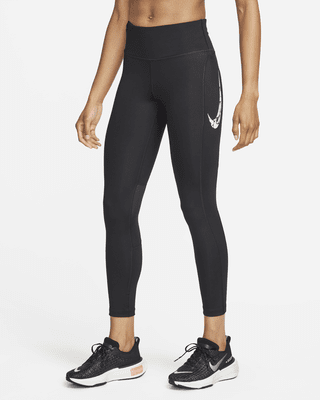 Nike Womens Mid-Rise 7/8 Running Leggings with Pockets - Brown | very.co.uk
