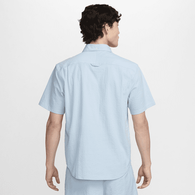 Nike Life Men's Short-Sleeve Seersucker Button-Down Shirt. Nike VN
