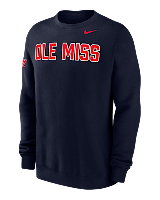 Мужской свитшот Ole Miss Club Fleece Nike College Crew-Neck