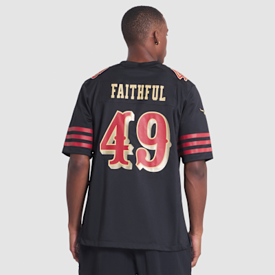Jersey Nike de la NFL Game para hombre The Faithful San Francisco 49ers Rivalries Collection