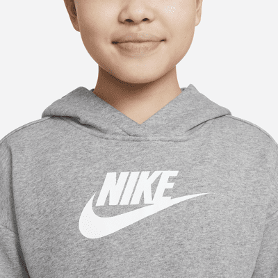 Sudadera con gorro cropped de French Terry para niña talla grande Nike Sportswear Club