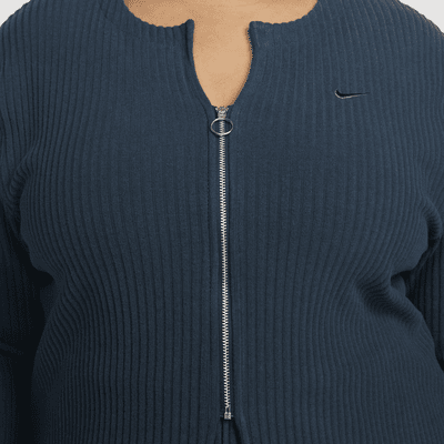 Nike Sportswear Chill Rib Women's Slim Full-Zip Cardigan (Plus Size)