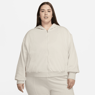 Sweat à capuche en molleton à zip et coupe ample Nike Sportswear Chill Terry pour femme (grande taille)