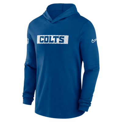 Playera con gorro de manga larga Nike Dri-FIT de la NFL para hombre Indianapolis Colts Sideline