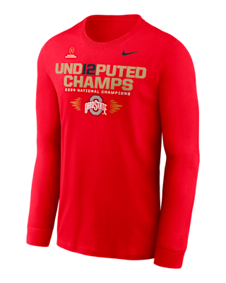 Мужская футболка Ohio State Buckeyes 2024 College Football Playoff National Champions Und12puted Champs Nike College Long-Sleeve для футбола