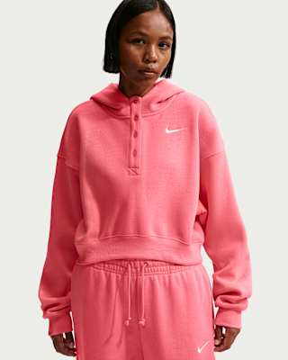 Женское худи Nike Sportswear Phoenix Fleece Oversized Cropped Henley Hoodie
