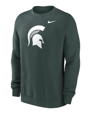 Мужские  Michigan State Spartans Primetime Evergreen Logo Nike College Pullover Crew