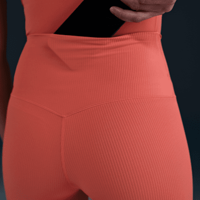 Nike Zenvy Rib 7/8-Leggings mit sanftem Halt und hohem Taillenbund für Damen