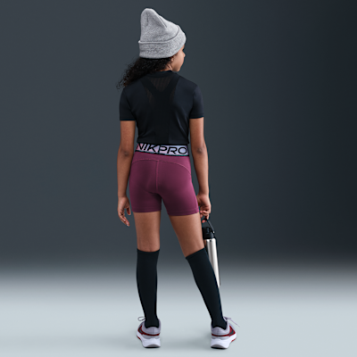 Nike Pro Dri-FIT shorts med skinnende detaljer til store barn (jente) (7,5 cm)