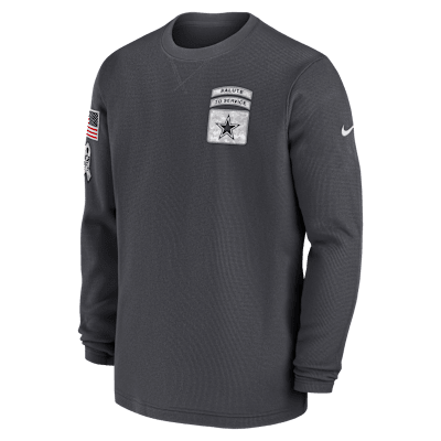 Playera de manga larga Nike de la NFL para hombre Dallas Cowboys Salute to Service Edge Lockup