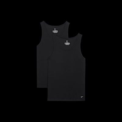 Camiseta interior de ajuste slim con cuello redondo para hombre Nike Dri-FIT Essential Cotton Stretch (paquete de 2)