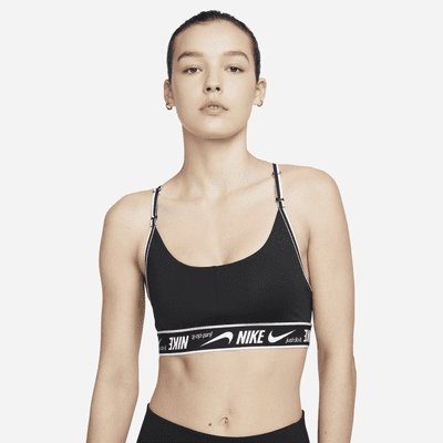 Nike Womens Indy Logo Bra Black/Black/Cool Grey SM : : Clothing &  Accessories