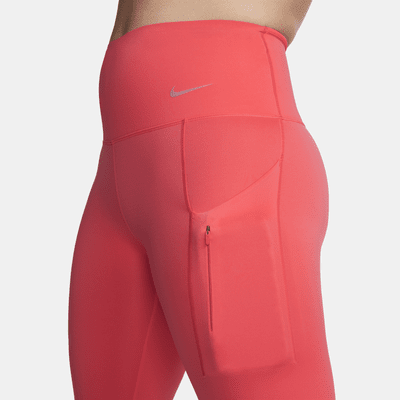 Leggings cropped de tiro alto y sujeción firme con bolsillos para mujer Nike Go